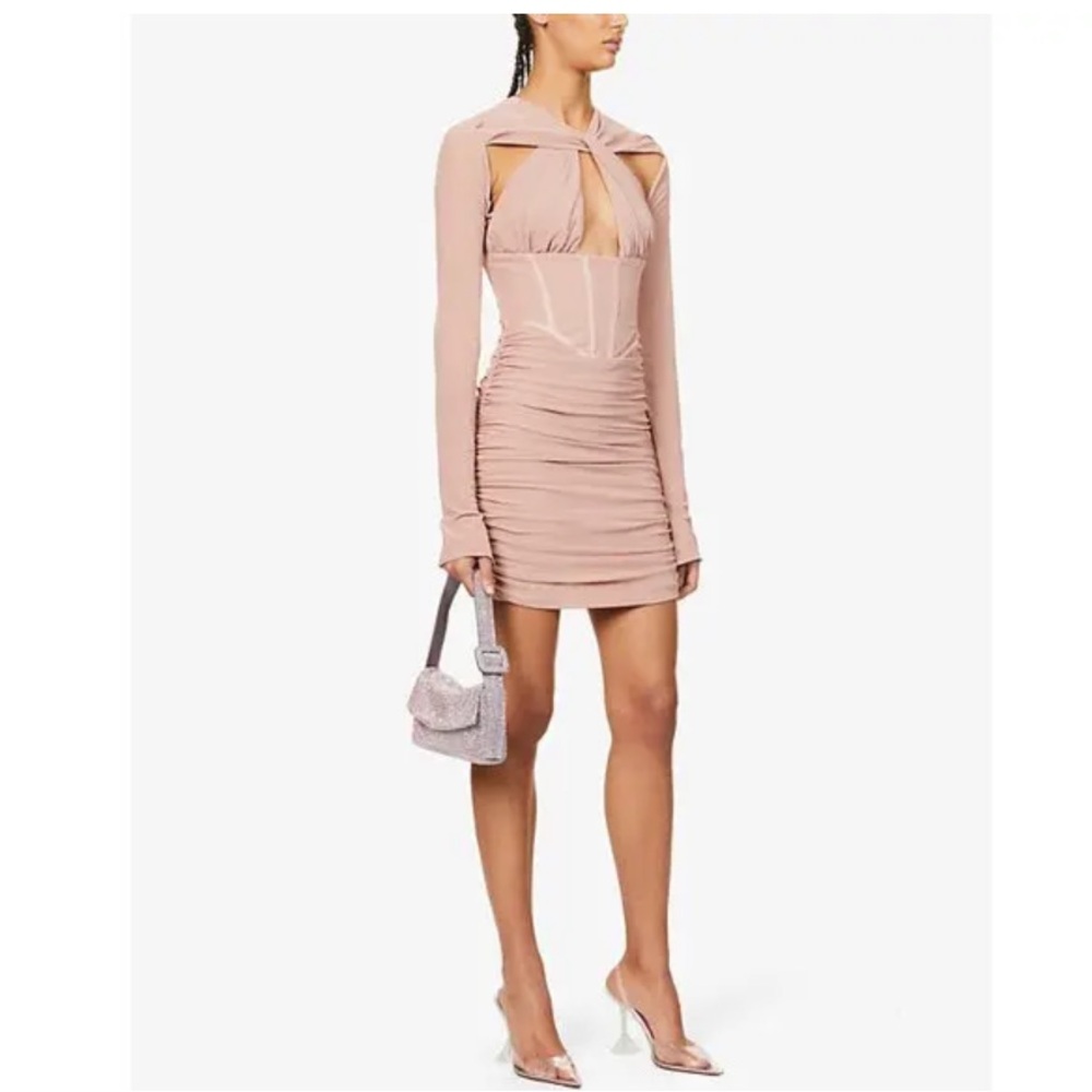 House Of Cb Marsha Corset-Style Mesh Mini Dress